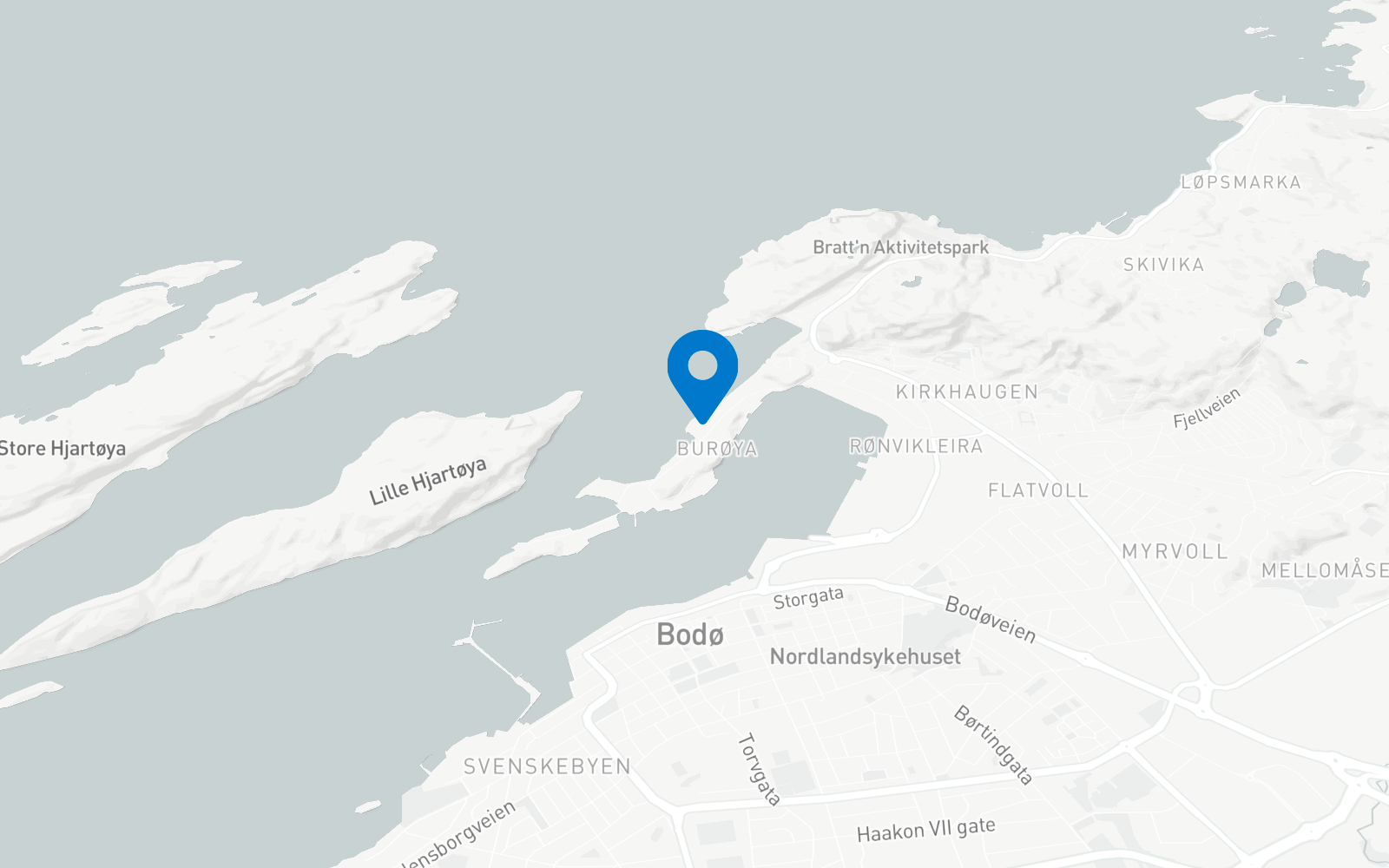 Kart over Bodø